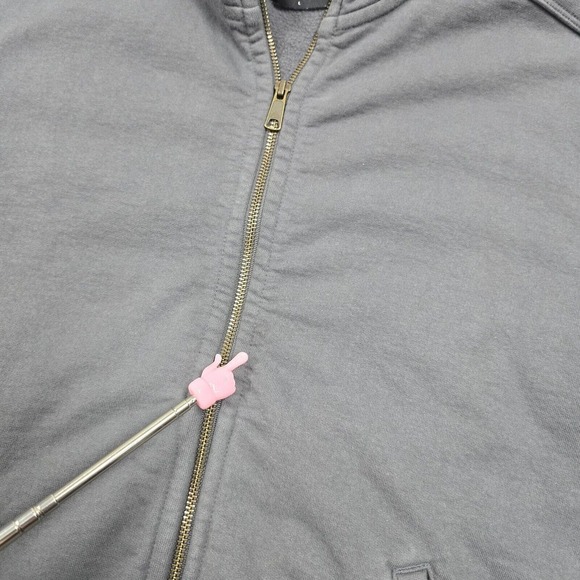 American Giant Jacket Mens Large Gray Moto Full Zip Heavy USA Minimalist Sweater - Picture 4 of 11